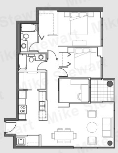 Tower I 05 Two Bedrooms & Den